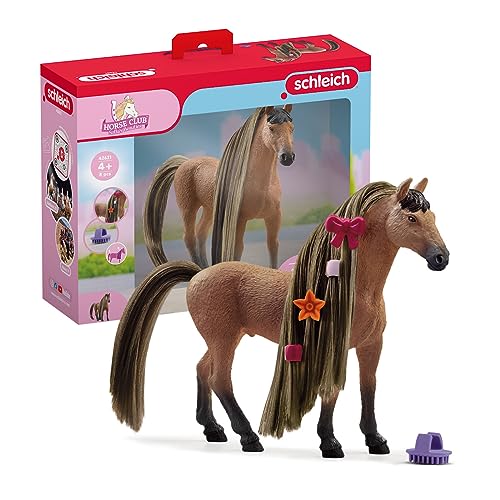 SCHLEICH Horse Club 42621 Sofia's Beauties Akhal Teke - Juego de 8 Piezas con Caballo con Melena y Accesorios, Juguete para Caballos a Partir de 4 años