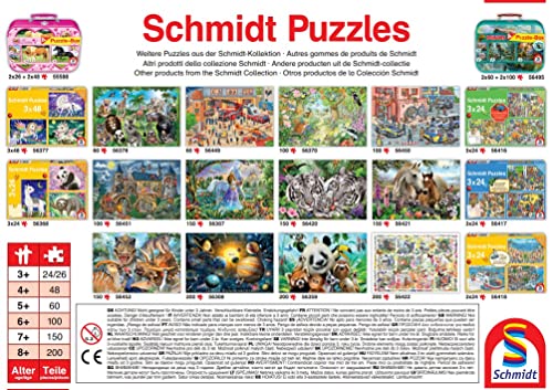 Schmidt Spiele-Tiere 56454 Animales en África, Puzzle Infantil de 60 Piezas, Rompecabezas, Normal