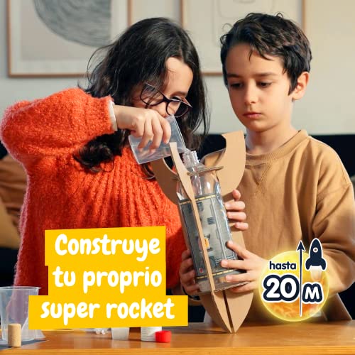 Science4you - Super Lanzador de Cohetes 13 Experimentos Niños: Haz Tus Cohetes Cientificos y lánzalos hasta 20 Metros de Altura; Juegos para Exterior, Juegos Educativos para Niños 8+ Años (80003470)