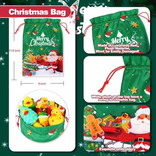 SCIONE 24PCS Patos de Goma Navideños Juguetes para el baño Juguetes de Navidad para Fiestas Infantiles Juguetes de Piscina para Baby Shower Premios para niños Productos para Fiestas de cumpleaños