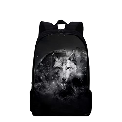 Sedomax 3D Animal Lobo Imprimir Niños Mochilas escolares Niños Niñas Kindergarten Mochila Niños Libro Bolsa 12 Pulgadas