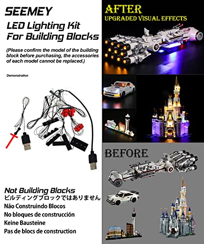 SEEMEY Kit de iluminación, LED para Lego Nebulon B Frigate 77904. Accesorios Moc Block, Impresionante Visual. (Solo LED, no LEGOBricks)