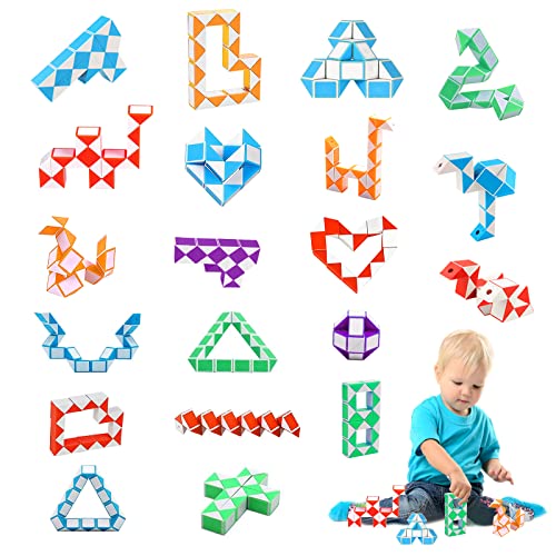 Serpiente Cubo 32 Pieza Juguetes de Rompecabezas de Serpiente 24 Nudos Magic Snake Cube Mini Serpiente Mágicas Puzzle Serpiente Mágica Serpiente Rompecabezas para Niños Color al Azar