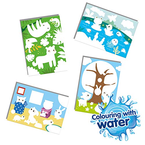 SES Creative- Colorear con Agua - Animales escondidos, Color Multiple, 25 Milliliters (14456)