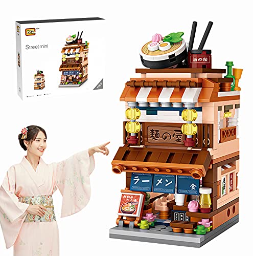 Seyaom Ladrillos japoneses Street View, mini bloques de construcción modelo MOC juguete de construcción no compatible con Lego (Ramen Shop)