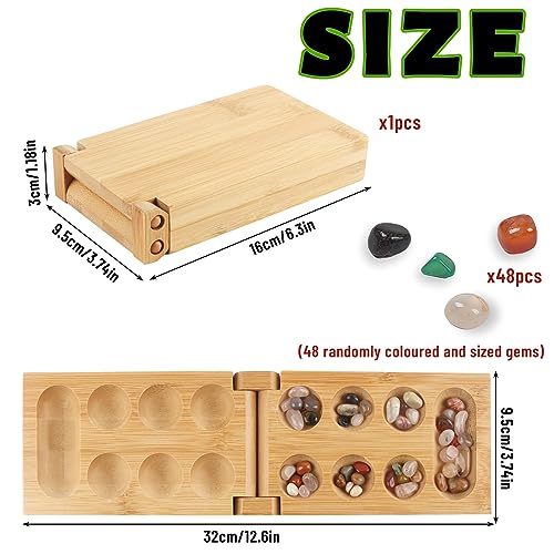 shallyong Juego de Mesa Mancala, Kalaha Mancala, Juego de Mesa Mancala con Piedras para La Familia