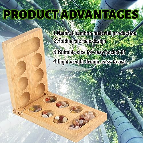 shallyong Juego de Mesa Mancala, Kalaha Mancala, Juego de Mesa Mancala con Piedras para La Familia