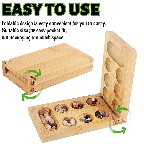 shallyong Juego de Mesa Mancala, Kalaha Mancala, Juego de Mesa Mancala con Piedras para La Familia