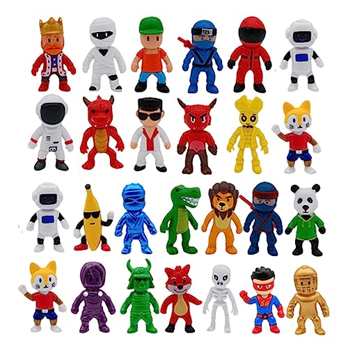 Shannan Stumble Guys Toys,Juego De Figuras De Stumble Guys,24PCS Stumble Guys Figurilla con Tarjetas,Figuras Coleccionables De Stumble Guys,Colección De Figuras De Acción De PVC Decoración De Fiesta