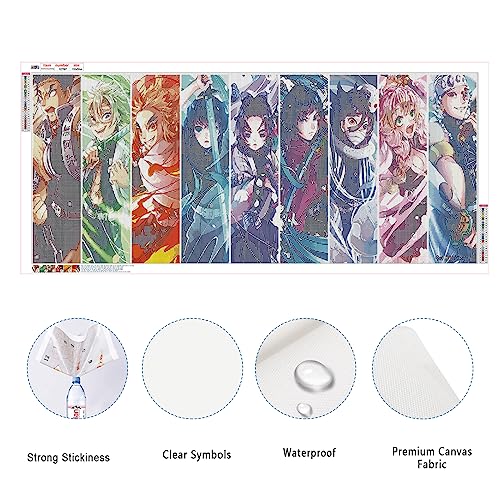 SHEGZHUC Pintura Diamante Anime 110 x 50 cm Puzzle Diamantes Anime Diamond Painting Anime Demon Slayer Diamantes para Manualidades 5D Anime Cuadros para Pintar por Numeros Anime Puntos Diamante Anime