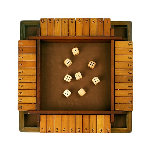 Shichangda Cierra el Juego de Dados de Caja - Juegos de Dados de Madera | Juegos de Mesa, de 2 a 4 Jugadores, mejoran Las Habilidades matemáticas y de Toma de Decisiones para Aprender a sumar y