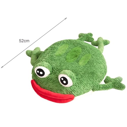 Shienfir Juguete de Peluche de Rana Verde, Almohada de Peluche de Rana de Dibujos Animados, Lindos Ojos Grandes y Boca de Salchicha roja, decoración de Peluches de Rana Verde, Juguete de Peluche par