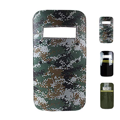 SHIJIU SHIMENG plástico PC defensa escudo policía/swat/soldado/capitán/defensa cosplay accesorios tamaño real rectángulo 90x 50cm (Camuflaje)