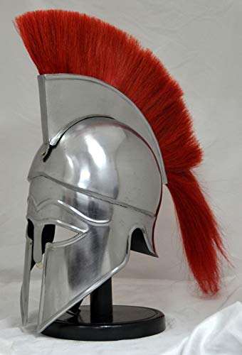 Shiv Shakti empresas Medieval griega Corinthian casco de armadura con rojo penacho Knight Spartan casco réplica