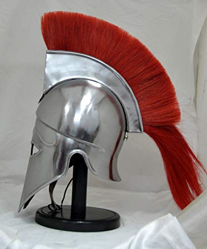 Shiv Shakti empresas Medieval griega Corinthian casco de armadura con rojo penacho Knight Spartan casco réplica