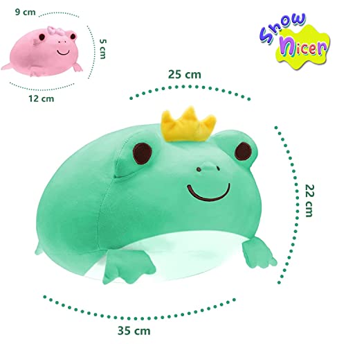 shownicer Peluche Rana, Animales Peluche, Juguetes Peluche, Muñeca de Felpa, Suave Almohada para Abrazar Dormir, Cojín Trasero para Sofá, Regalo Creativo para Niños Chicas Cumpleaños Navidad