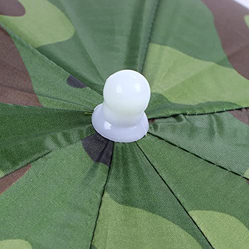 SHYEKYO Sombrero de Paraguas para Adultos, Tejido de poliéster Sombrero de Paraguas de Uso Amplio, Elegante y práctico para días lluviosos(Camouflage)