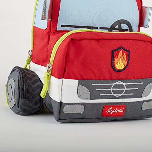 Sigikid, tractor, Mochila infantil Unisex niños, Coche de bomberos, 25x28x18 cm