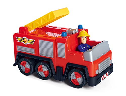 Simba 109252505 - Bombero Sam Júpiter, versión Infantil, con Figura de 7 cm, Coche de Juguete de 17 cm, Coche de Bombero, a Partir de 3 años