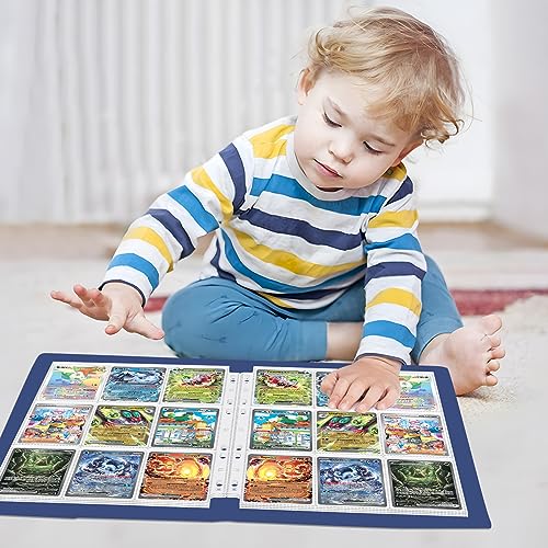 SIMDAO 60Pcs Sammelkarten Hüllen Doppelseitiger, 1080 Pockets Karten Sleeves Transparent, K-Pop Fotokartenhüllen mit 9 Durchsichttaschen Fotokartenhüllen für Fotos, Pokemon Sammelalbum