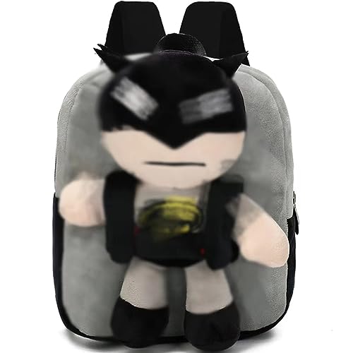 simyron Mochila Batman Bebe Mochila Felpa, Batman Mochila Bebe Guarderia para Mochila de Viaje Escolar Camping Senderismo para Niña y Niño 1-3 Años,Batman