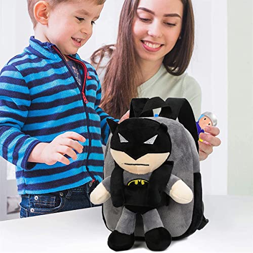 simyron Mochila Batman Bebe Mochila Felpa, Batman Mochila Bebe Guarderia para Mochila de Viaje Escolar Camping Senderismo para Niña y Niño 1-3 Años,Batman