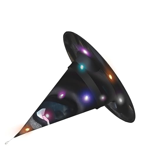 Siulas Sombrero de bruja de piedra de amor misterioso para disfraz de Halloween, perfecto para juegos de rol y decoración de fiestas, sombrero de bruja negro