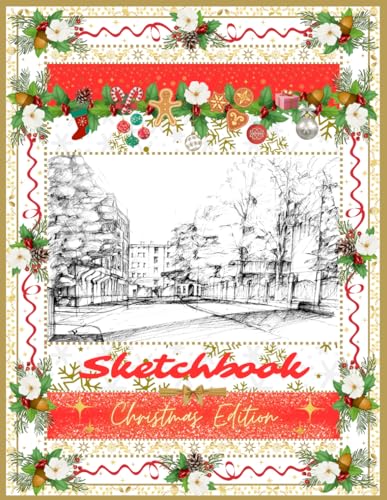 Sketchbook Christmas Edition: Artist Sketchbook Explorations With Large Dotted Paper A4, For Artists, Architects, Teens, Adults, For Drawing Doodling Or Sketching I Graphic Designer Sketchbook XL Gift