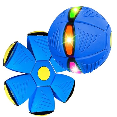 SLYHHZHMY Bola de Juguete de Resorte, Bola de Juguete de Mascota (Perro), Bola de Juguete de ovni portátil, Bola de descompresión Creativa para niños(Azul)