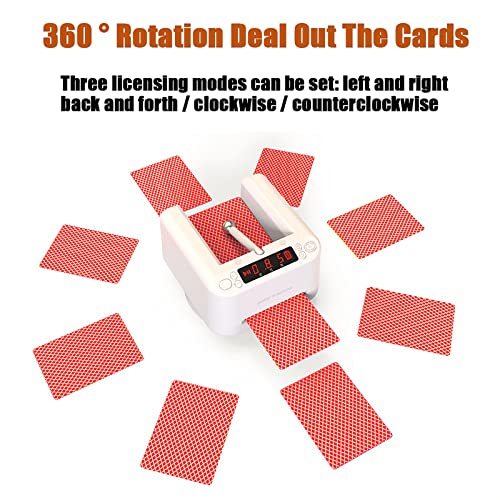 Smart Automatic Poker Card Dealer Shuffle, 360 ° Rotación Universal Anti-Trampa Herramienta de juego de cartas con mantel y póker Rotating Card Dealer Machine para UNO, Blackjack, Texas Hold'em 1 red