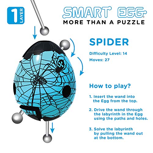 Smart Egg Spider - 3D Puzle de Laberinto y Juguete Educativo para Niños, Nivel 14 en Una Increíble Serie Rompecabezas - Desafío y Diversión en La Solución del Laberinto Dentro del Huevo