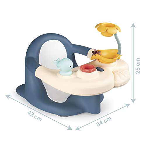 Smoby- Little Smoby Sillita de Baño para Bebé, con Mesa de Actividades, Incluye Ventosas para Sujeción, Apto a Partir de 6 Meses (7600140404)