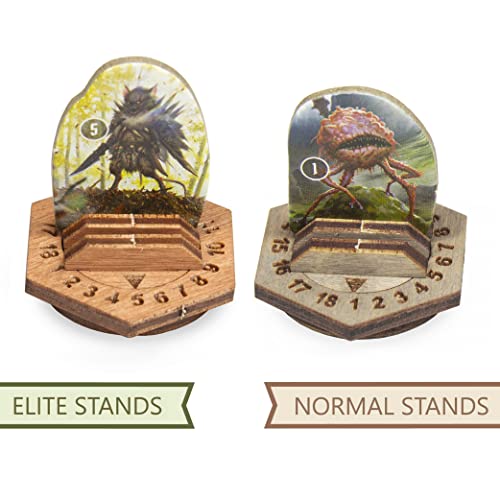 SMONEX Monster Stands - Soportes de 31 piezas compatibles con Gloomhaven - Soportes de juego de mesa con rastreador de salud para monstruos normales y de élite