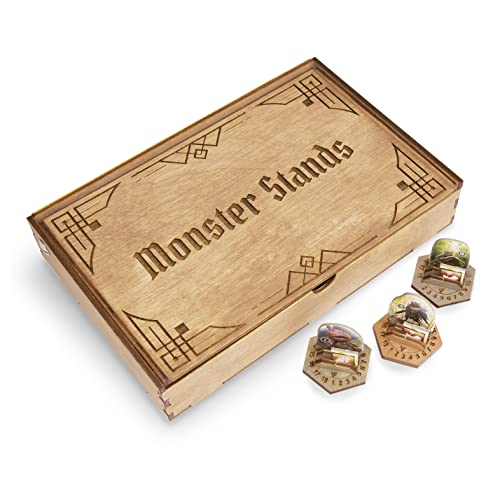 SMONEX Monster Stands - Soportes de 31 piezas compatibles con Gloomhaven - Soportes de juego de mesa con rastreador de salud para monstruos normales y de élite