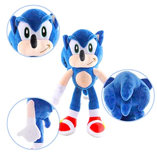 Sonic Plush Toy, Sonic Cute Tie, Sonic The Hedgehog Cute Toy, Sonic The Hedgehog Plush Regalos de cumpleaños, niñas, niños y bebés - Juguetes de Peluche para abrazar, Jugar y Dormir