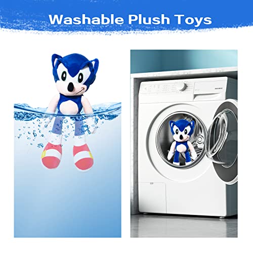 Sonic Plush Toy, Sonic Cute Tie, Sonic The Hedgehog Cute Toy, Sonic The Hedgehog Plush Regalos de cumpleaños, niñas, niños y bebés - Juguetes de Peluche para abrazar, Jugar y Dormir