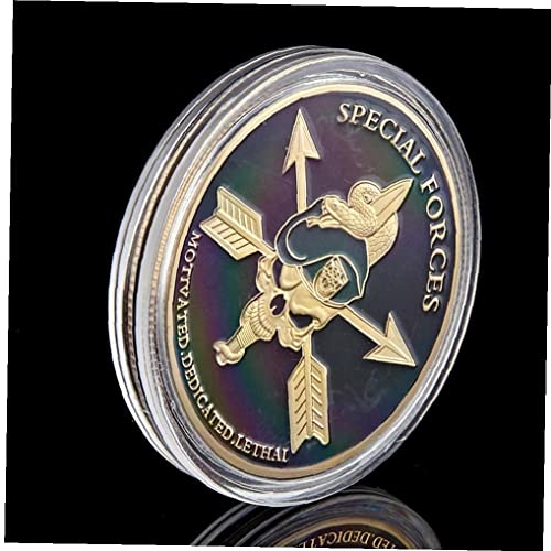 Souvenir Militar Moneda EE.UU. Ejército Fuerzas Especiales Verdes Beretes Green Liberty Challenge Gold Token Batge Collection