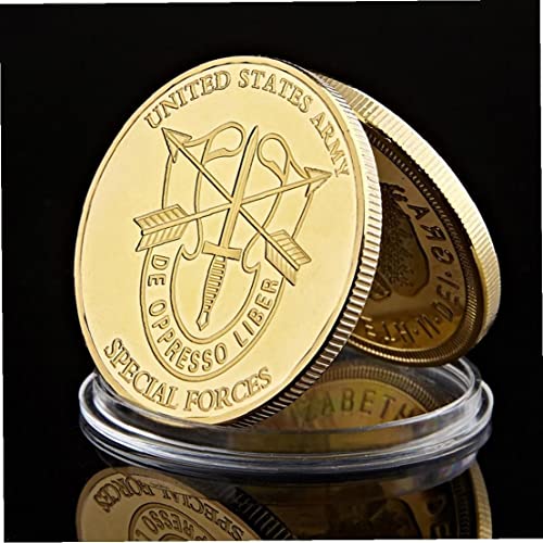 Souvenir Militar Moneda EE.UU. Ejército Fuerzas Especiales Verdes Beretes Green Liberty Challenge Gold Token Batge Collection