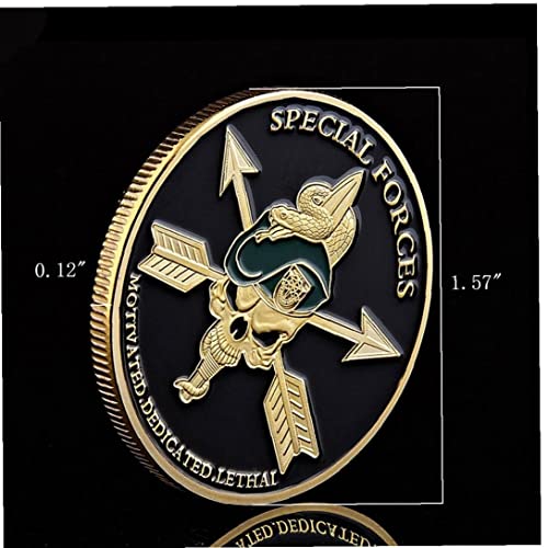 Souvenir Militar Moneda EE.UU. Ejército Fuerzas Especiales Verdes Beretes Green Liberty Challenge Gold Token Batge Collection