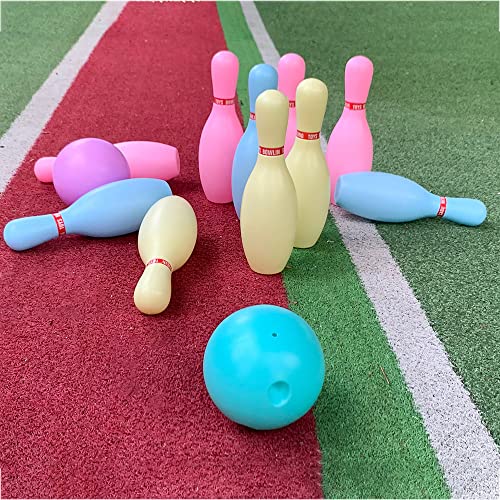 SOWOFA Talla Grande ! Los Juegos al Aire Libre Grandes de los Juegos de los Juguetes de los Juegos del Deporte con 10Pcs Pernos y 2 Bolas de Bolos para los niños y los niños Colorfull