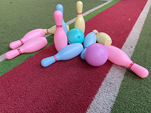 SOWOFA Talla Grande ! Los Juegos al Aire Libre Grandes de los Juegos de los Juguetes de los Juegos del Deporte con 10Pcs Pernos y 2 Bolas de Bolos para los niños y los niños Colorfull