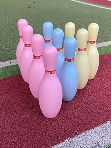 SOWOFA Talla Grande ! Los Juegos al Aire Libre Grandes de los Juegos de los Juguetes de los Juegos del Deporte con 10Pcs Pernos y 2 Bolas de Bolos para los niños y los niños Colorfull