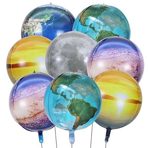 Space Theme Decoración Simyron 8 pcs 4D Tierra  Helio Globo Infantiles CumpleañOs Decoracion Temáticas  Espacio Exterior Globos Decoraciones Fiesta