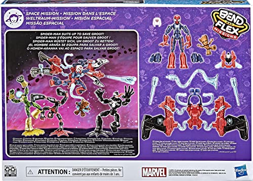 SPIDER-MAN Marvel Bend and Flex Missions - Figura de Spiderman Misión Espacial de 15 cm - para niños a Partir de 4 años