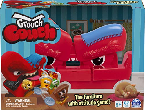 Spin Master Games Sofá Grouch, Muebles con Juego de Actitud para niños y familias, Color Gris, 22.23 x 30.48 x 10.16 cm (6058522)