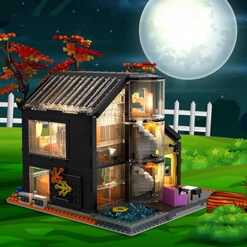 SPIRITS 21108 Juegos de construcción de casas forestales con iluminación for adultos, bloques modulares con vista a la calle, juguete creativo for construir una casa de ensueño, kit for hacer casas, d