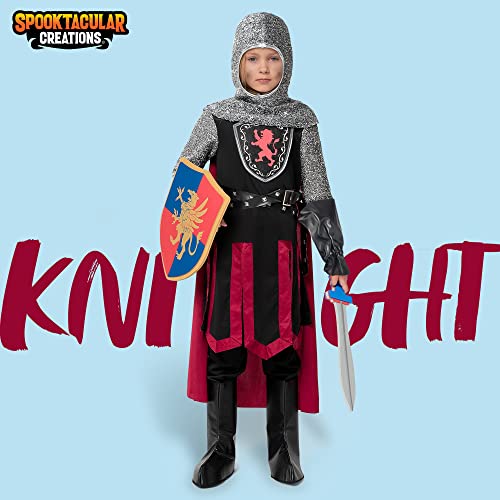 Spooktacular Creations Disfraz de caballero medieval para niños, niñas, colección de disfraces de Boys California, disfraces de dragón Knight, disfraces de Halloween Knight Viste fiestas-3T