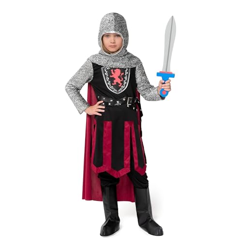 Spooktacular Creations Disfraz de caballero medieval para niños, niñas, colección de disfraces de Boys California, disfraces de dragón Knight, disfraces de Halloween Knight Viste fiestas-3T