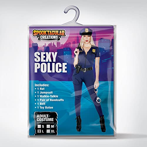 Spooktacular Creations Disfraz de policía para mujeres adultas para la fiesta de vestir de Halloween, juego de rol de policía, fiesta de cosplay, fiesta temática-xl