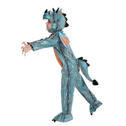 Spooktacular Creations Halloween Child Unisex Blue Dragon Disfraum, Dinosaurios de lujo Disfraz de disfraz para Halloween Party-3t